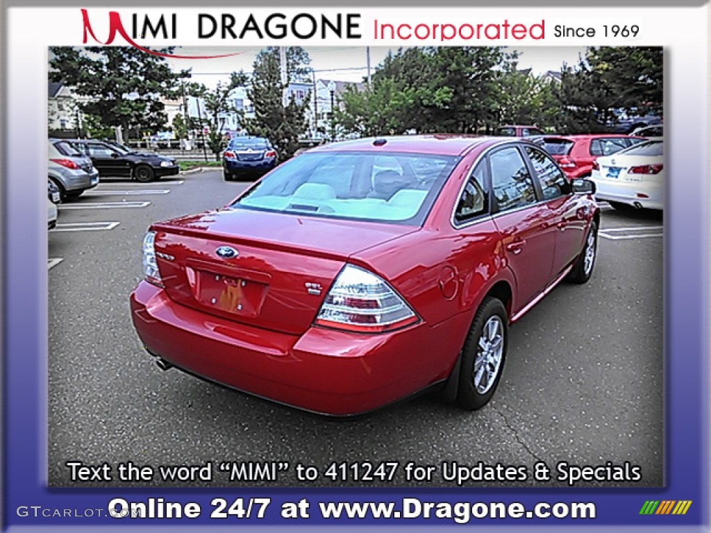 2009 Taurus SEL AWD - Sangria Red Metallic / Camel photo #6