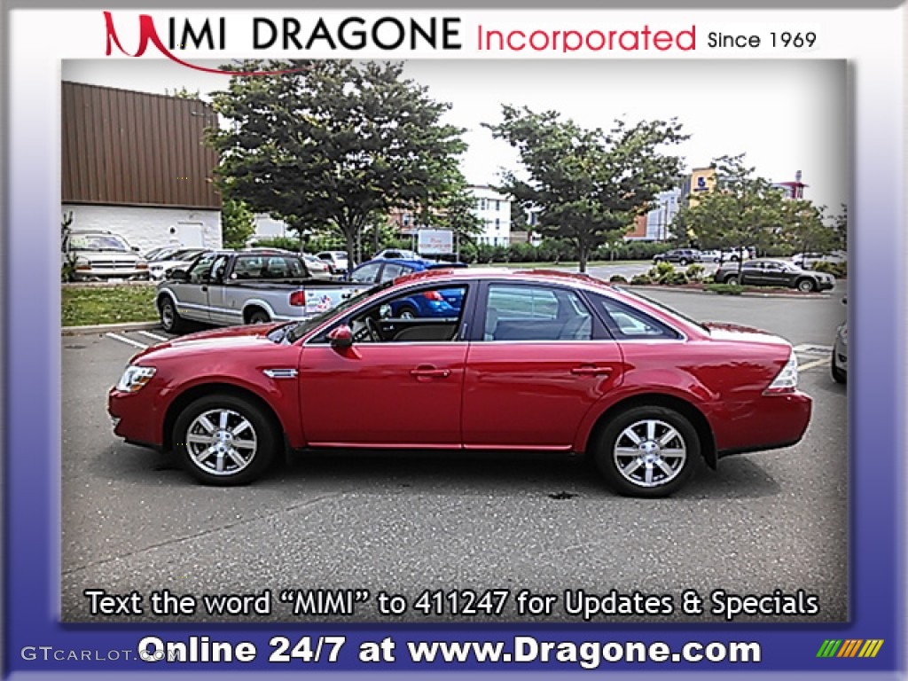 2009 Taurus SEL AWD - Sangria Red Metallic / Camel photo #9