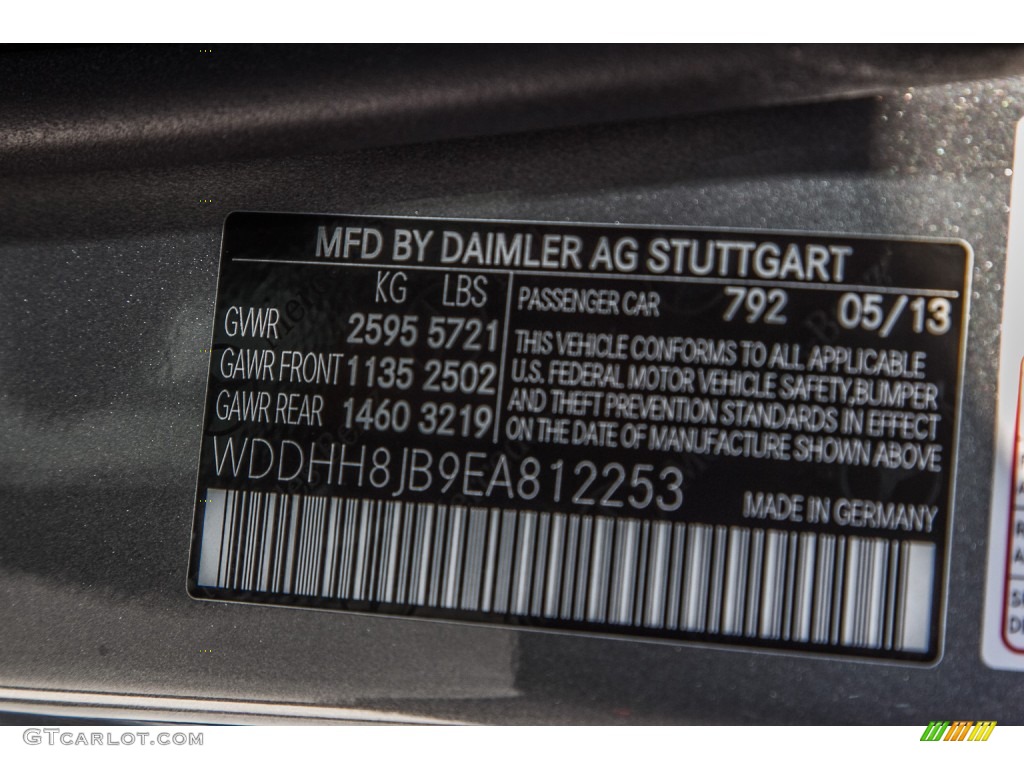 2014 Mercedes-Benz E 350 4Matic Wagon Color Code Photos