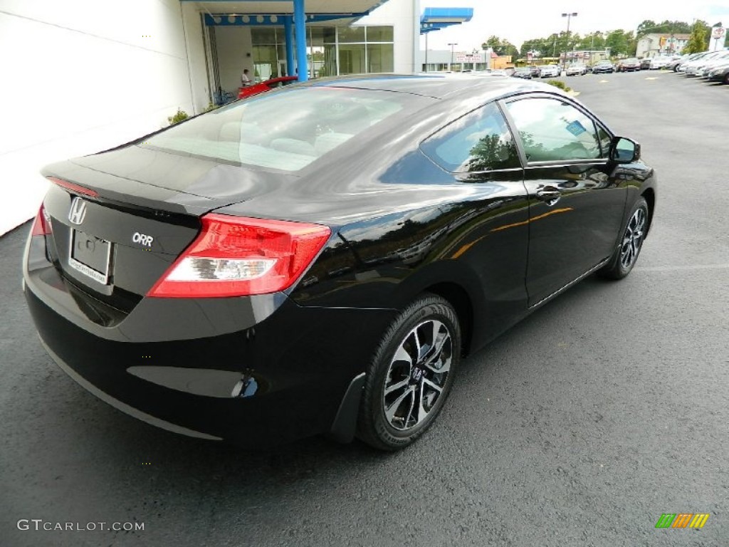 2013 Civic EX Coupe - Crystal Black Pearl / Gray photo #6
