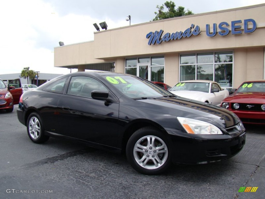 2007 Accord EX Coupe - Nighthawk Black Pearl / Black photo #24