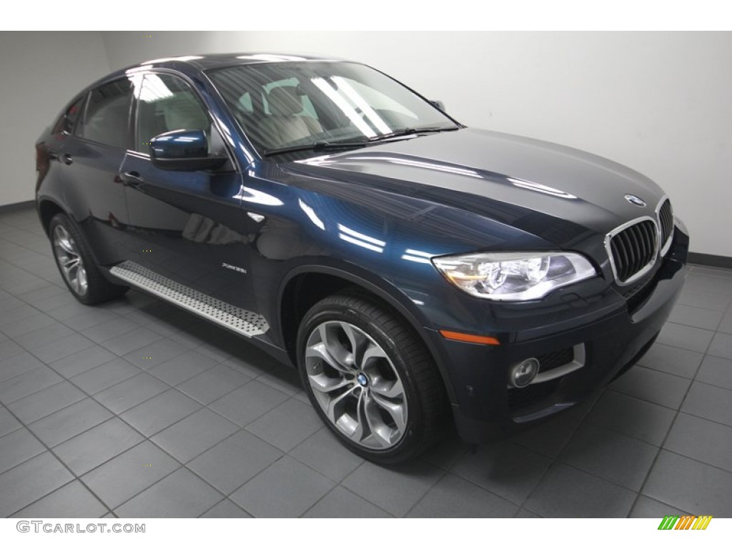 2013 X6 xDrive35i - Midnight Blue Metallic / Oyster photo #9
