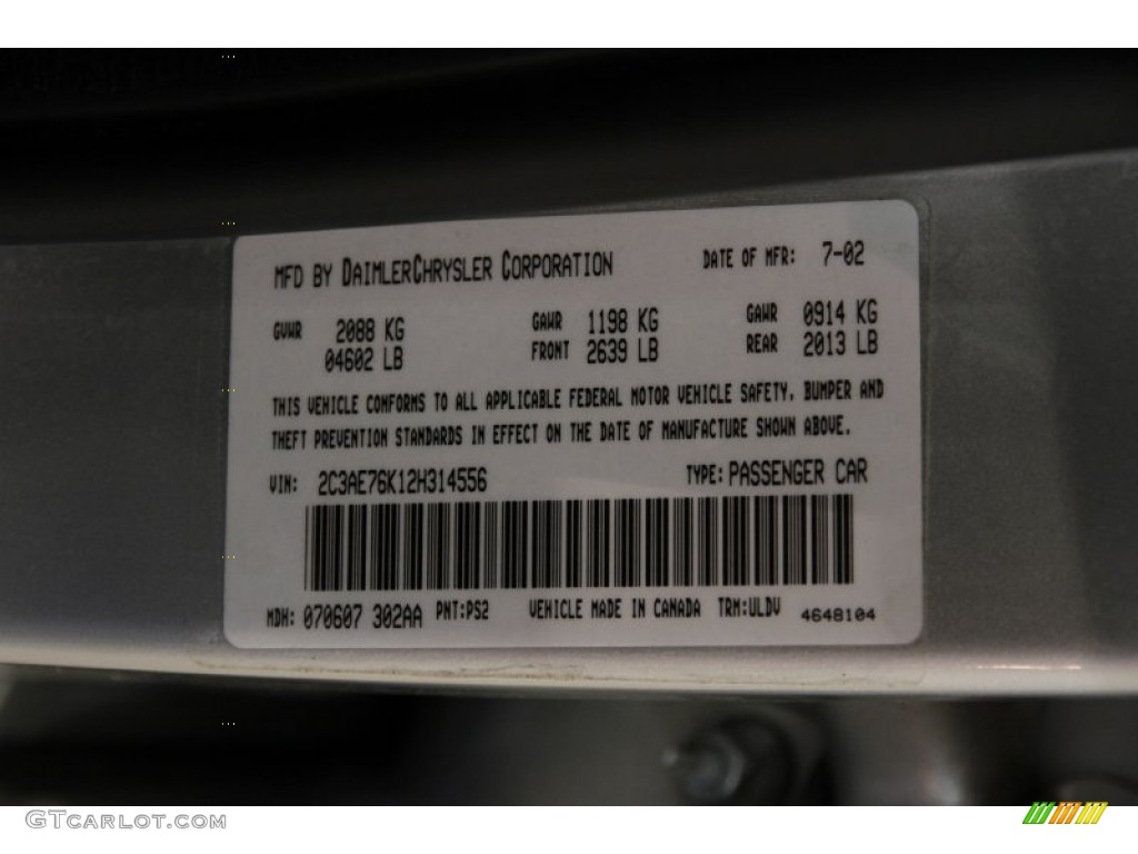 2002 300 Color Code PS2 for Bright Silver Metallic Photo #82936306