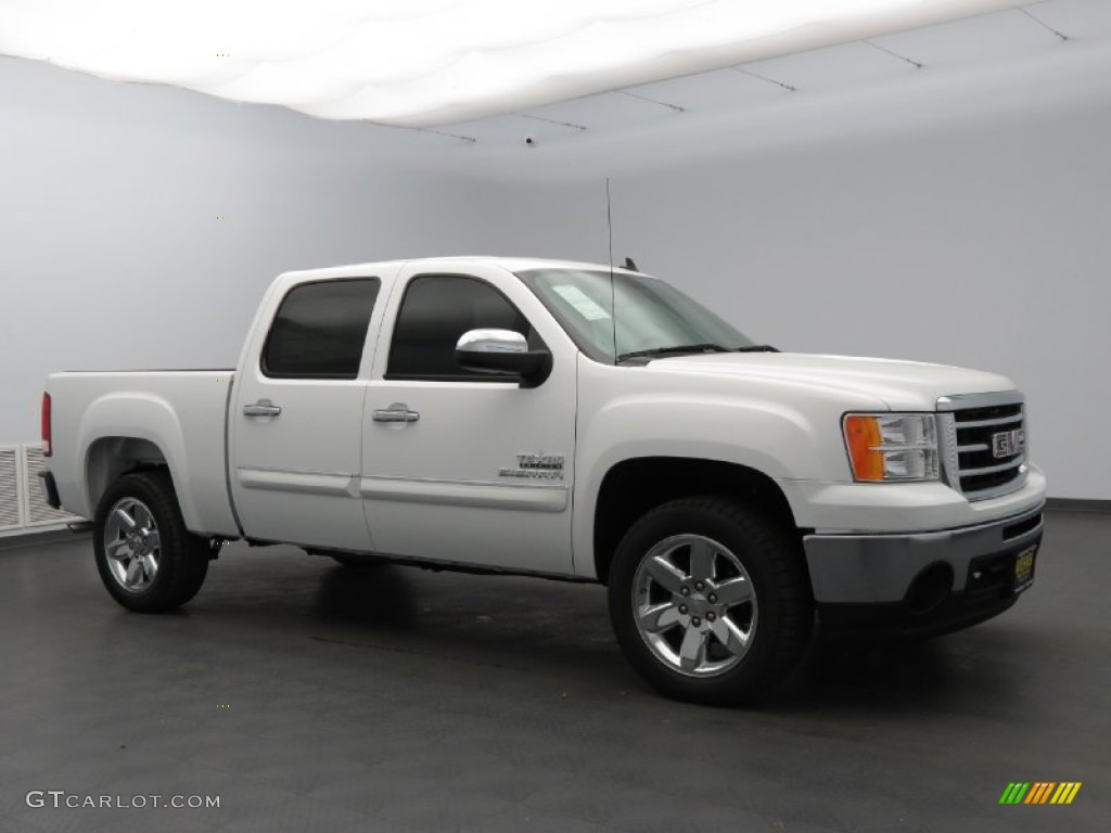 2013 Sierra 1500 SLE Crew Cab - Summit White / Ebony photo #1