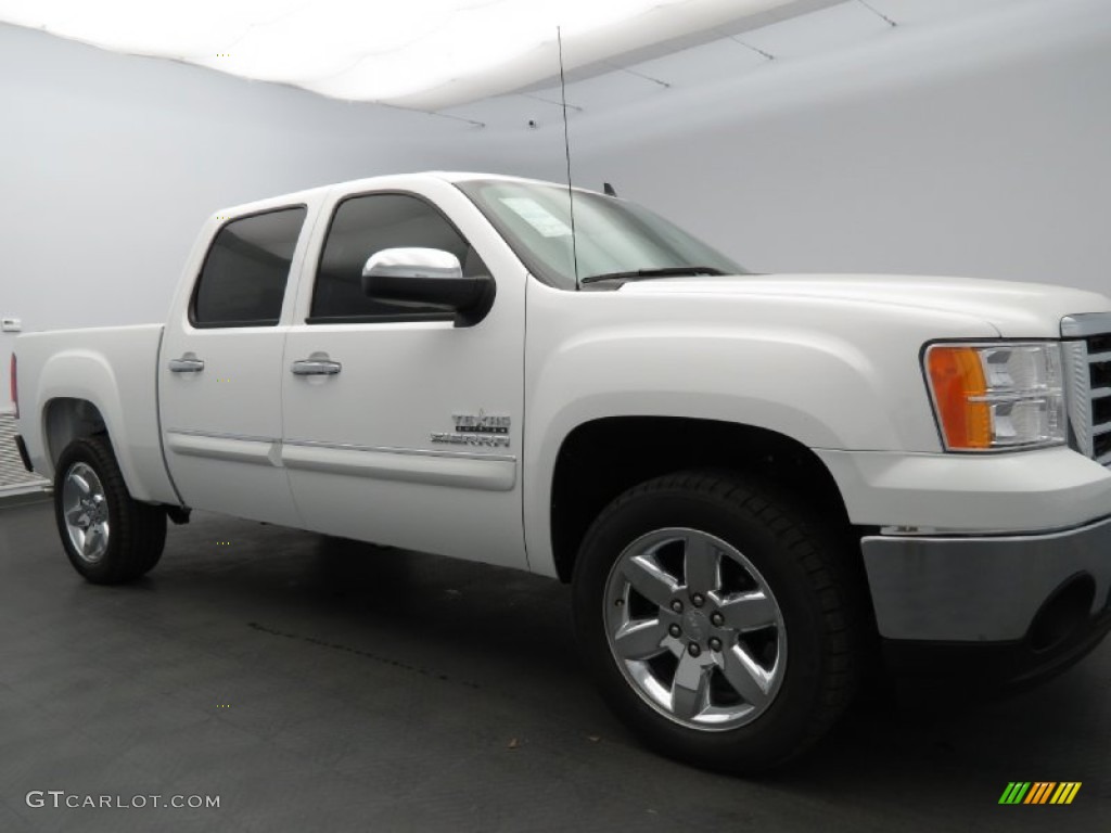 2013 Sierra 1500 SLE Crew Cab - Summit White / Ebony photo #2