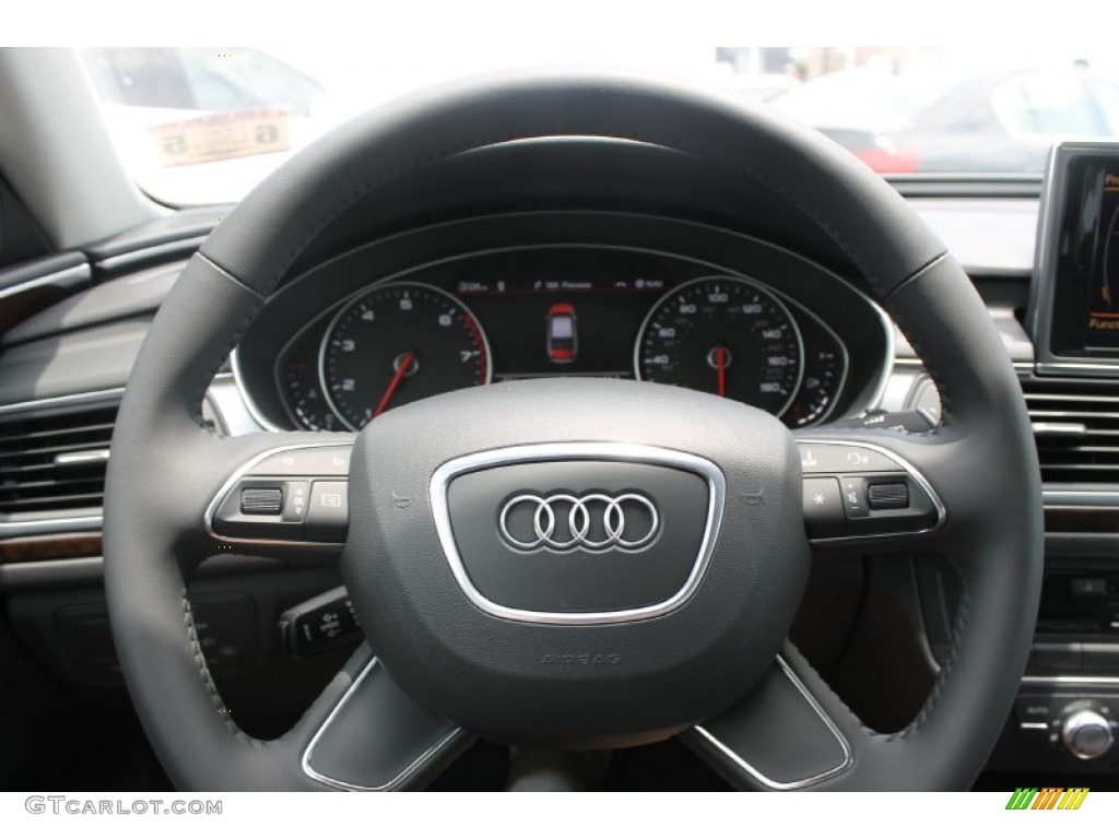 2013 Audi A6 2.0T Sedan Black Steering Wheel Photo #82939162