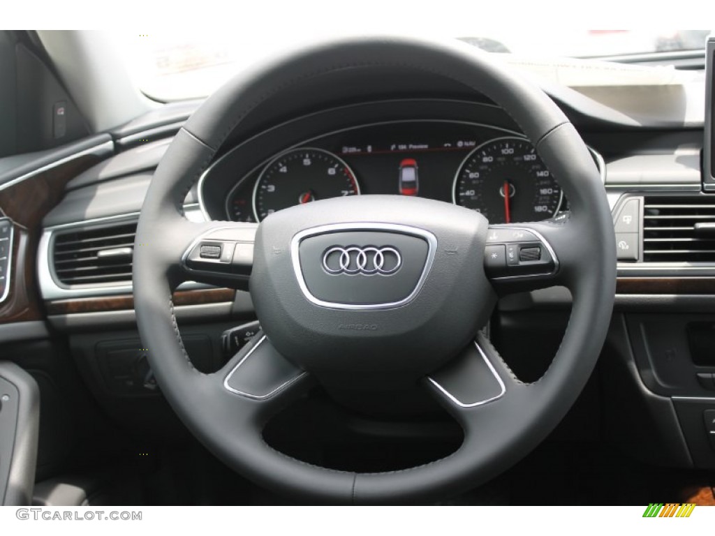 2013 Audi A6 2.0T Sedan Black Steering Wheel Photo #82939336