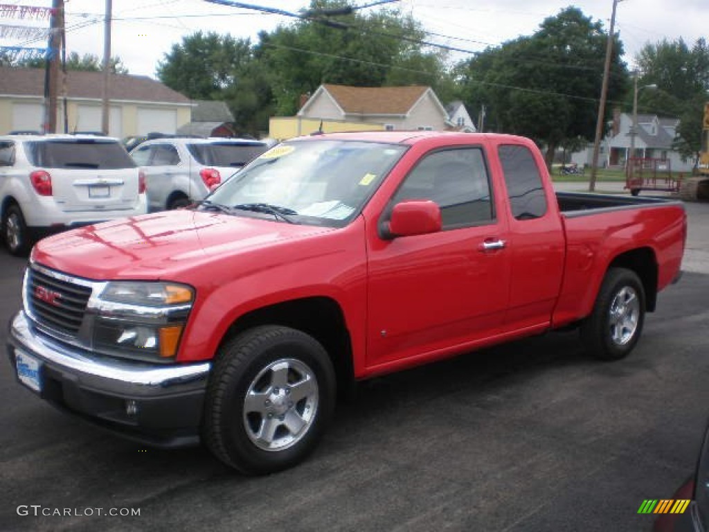 2009 Canyon SLE Extended Cab - Fire Red / Ebony photo #1