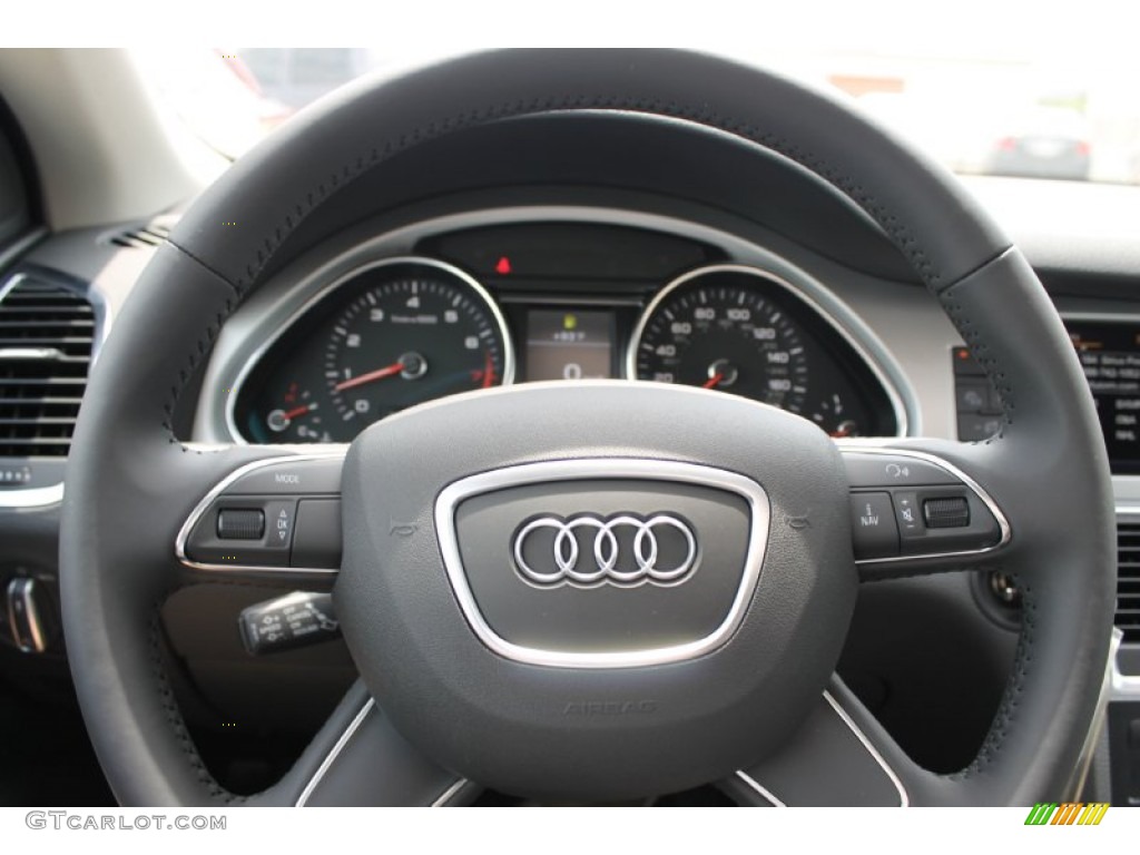 2013 Audi Q5 3.0 TFSI quattro Titanium Gray/Steel Gray Steering Wheel Photo #82941268