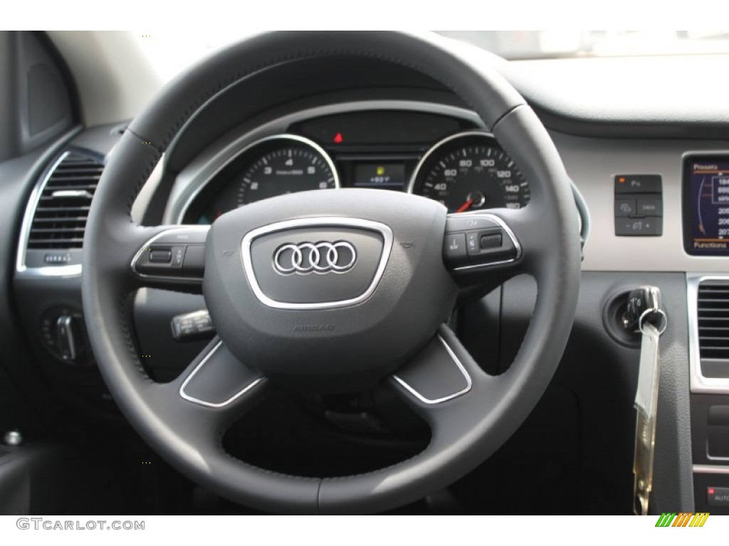 2013 Audi Q5 3.0 TFSI quattro Titanium Gray/Steel Gray Steering Wheel Photo #82941517