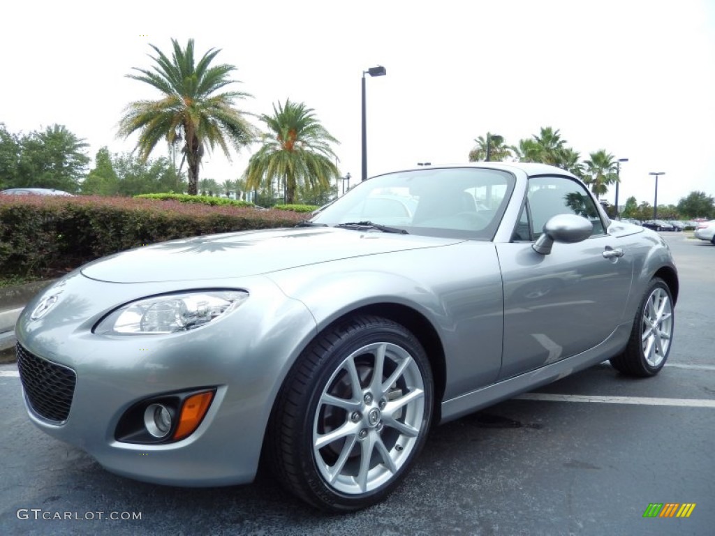 Liquid Silver Metallic 2010 Mazda MX-5 Miata Grand Touring Hard Top Roadster Exterior Photo #82941973