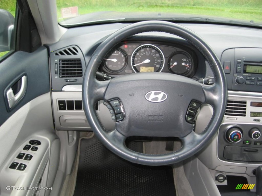 2008 Hyundai Sonata GLS V6 Gray Steering Wheel Photo #82944916