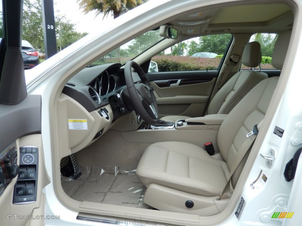 Almond Beige Interior 2013 Mercedes-Benz C 350 Sport Photo #82945309