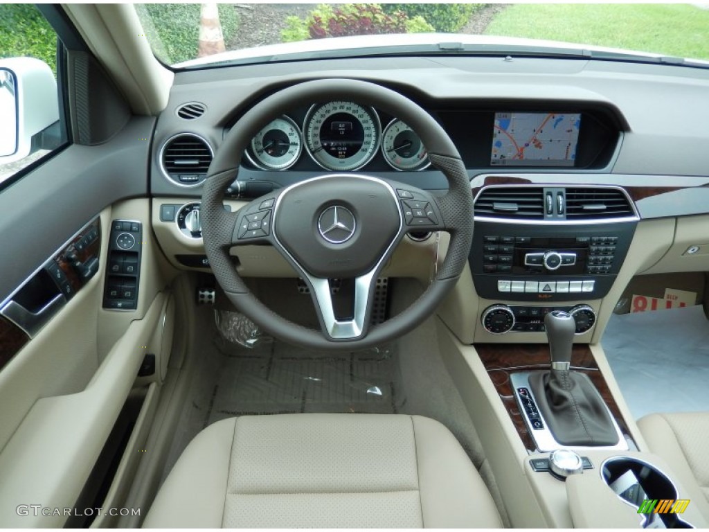 2013 Mercedes-Benz C 350 Sport Almond Beige Dashboard Photo #82945386