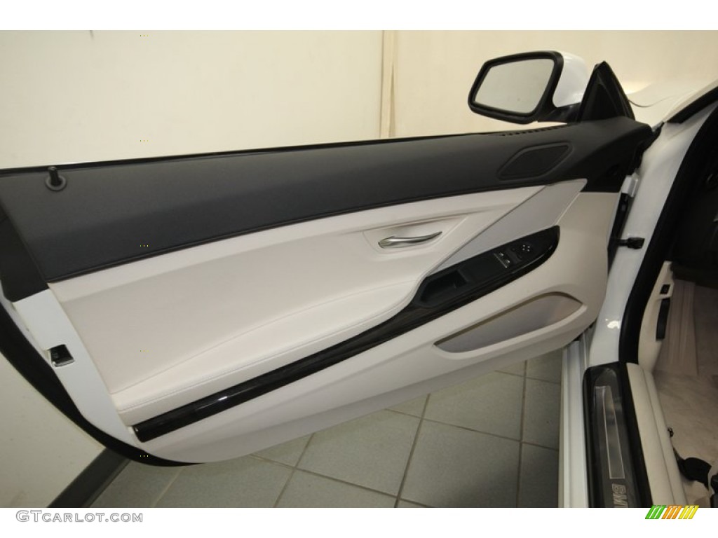 2014 BMW 6 Series 640i Coupe Ivory White Door Panel Photo #82946042