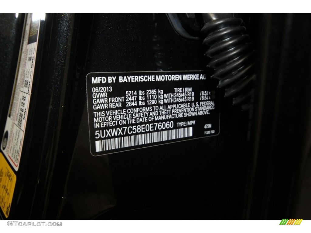2014 BMW X3 xDrive35i Color Code Photos
