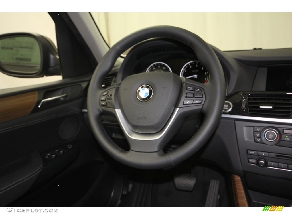 2014 BMW X3 xDrive35i Black Steering Wheel Photo #82947869