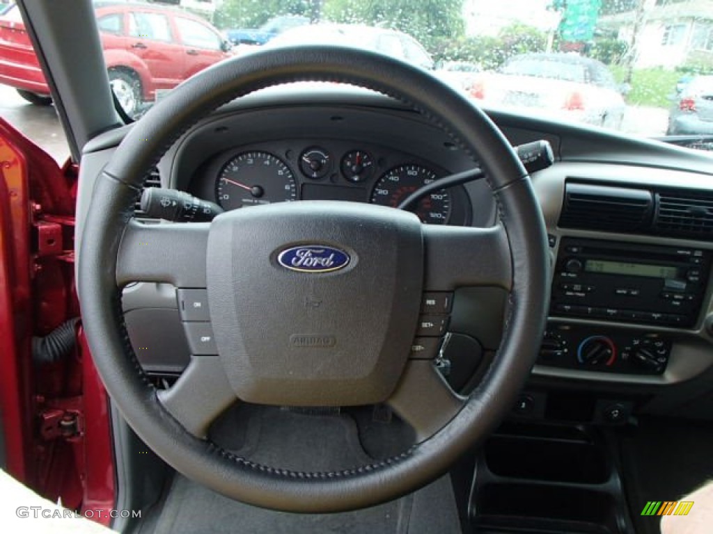 2011 Ford Ranger XLT SuperCab 4x4 Medium Dark Flint Steering Wheel Photo #82948517