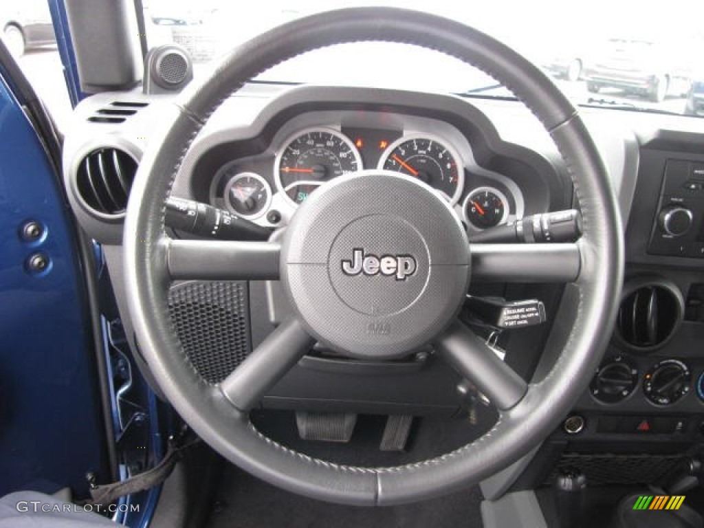2010 Jeep Wrangler Sport 4x4 Dark Slate Gray/Medium Slate Gray Steering Wheel Photo #82948967