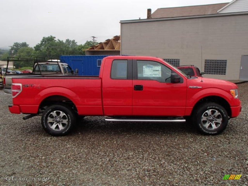 Race Red 2013 Ford F150 STX SuperCab 4x4 Exterior Photo #82949017