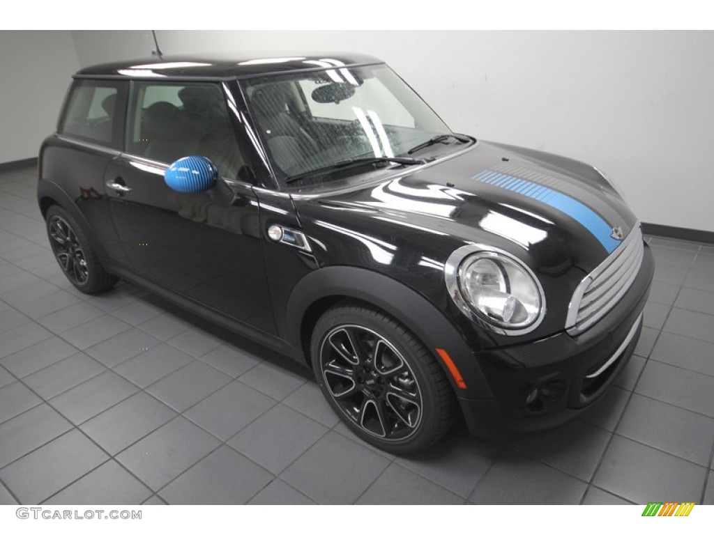 2013 Cooper Hardtop Bayswater Package - Midnight Black Metallic / Bayswater Punch Rocklike Anthracite Leather photo #6