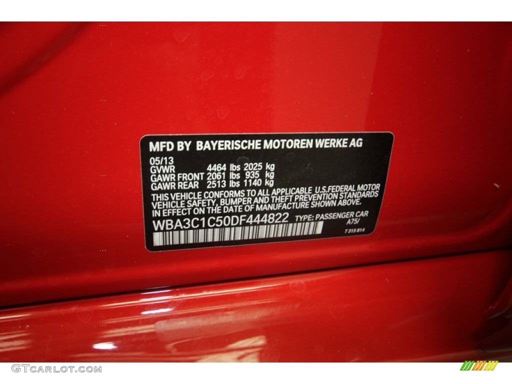 2013 3 Series Color Code A75 for Melbourne Red Metallic Photo #82954360