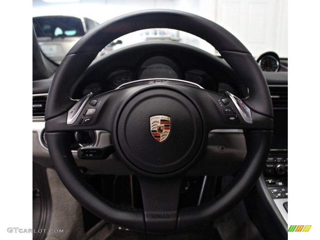2012 Porsche New 911 Carrera S Coupe Black/Platinum Grey Steering Wheel Photo #82956818