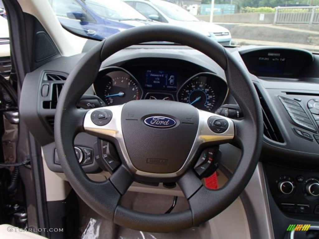 2014 Ford Escape SE 1.6L EcoBoost 4WD Medium Light Stone Steering Wheel Photo #82958122