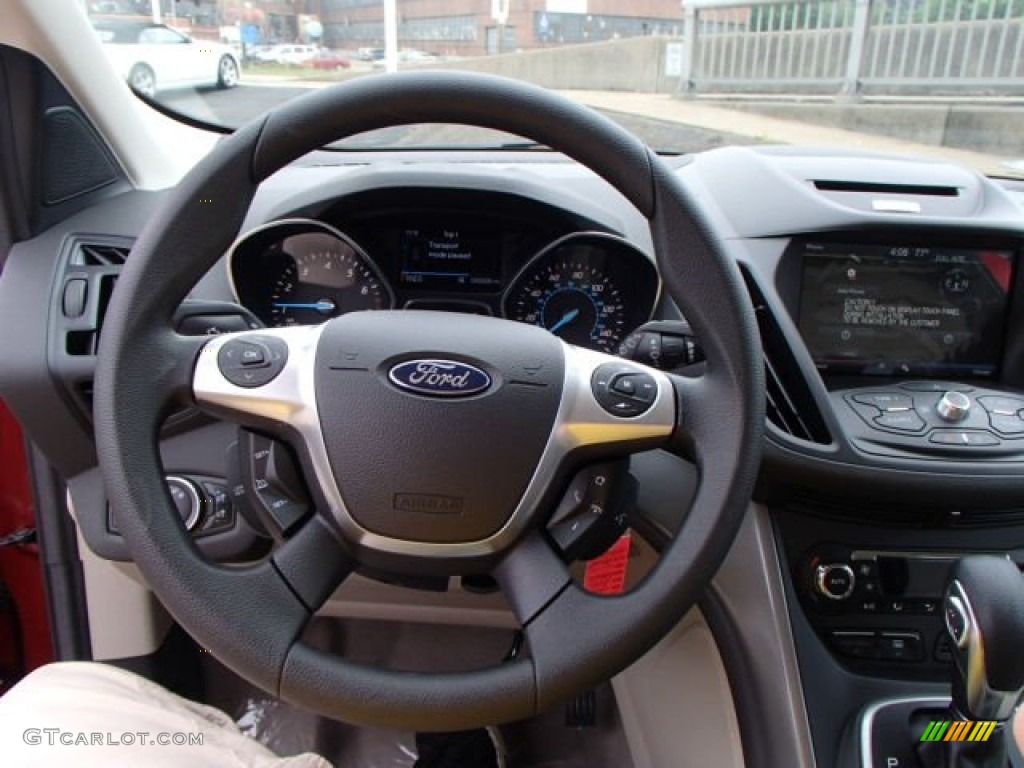 2014 Ford Escape SE 1.6L EcoBoost 4WD Medium Light Stone Steering Wheel Photo #82958534