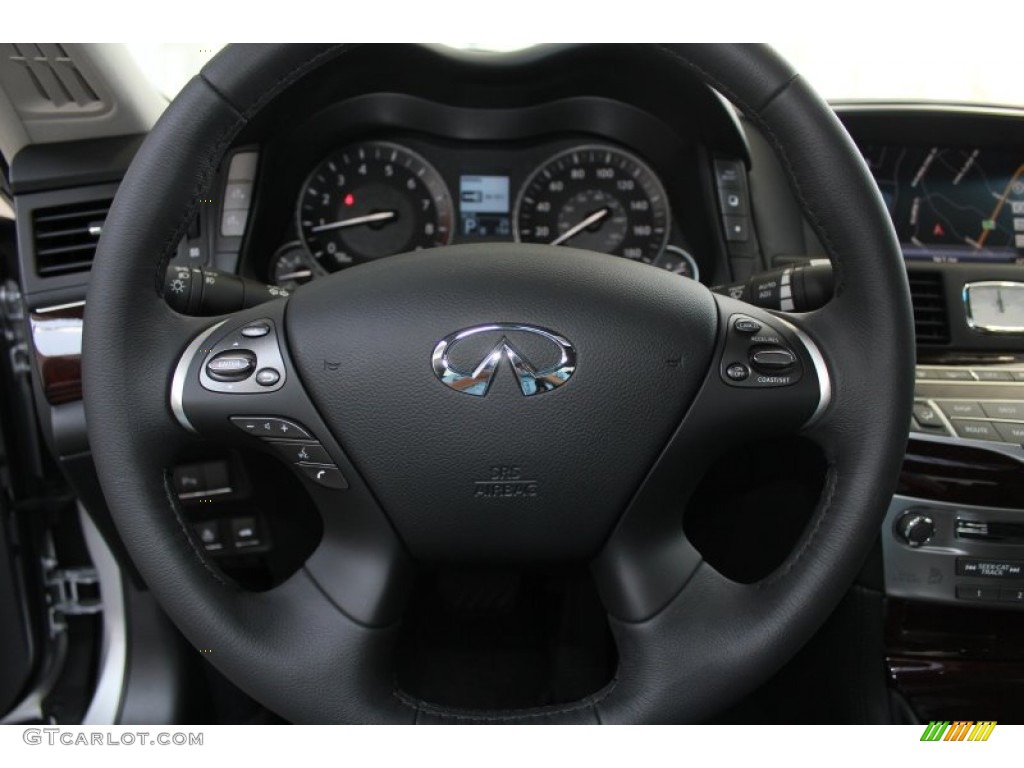2013 Infiniti M 37 Sedan Graphite Steering Wheel Photo #82967625