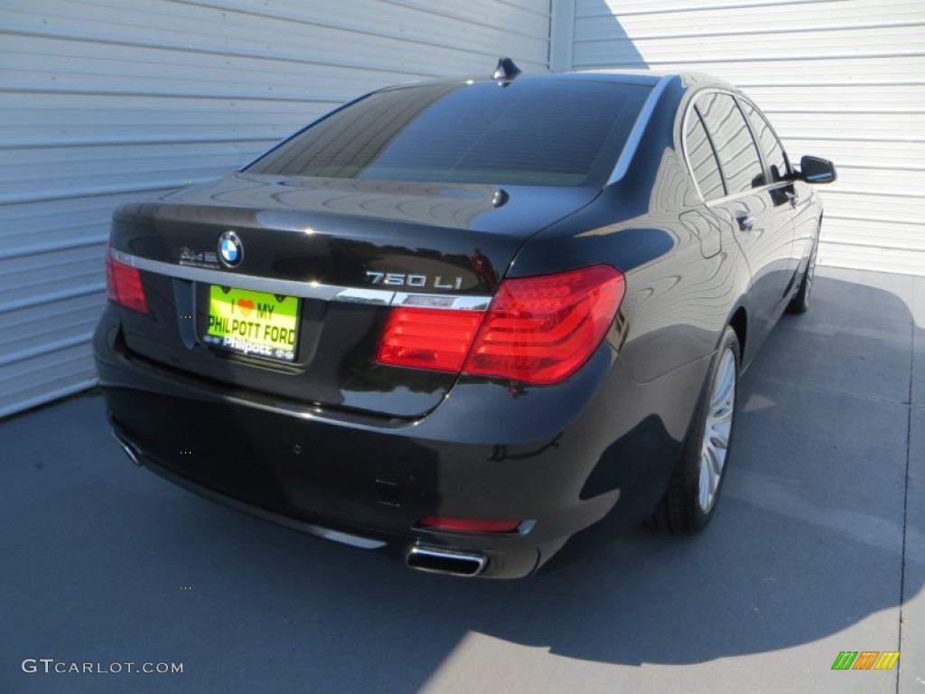 2009 7 Series 750Li Sedan - Azurite Black Metallic / Champagne Full Merino Leather photo #4