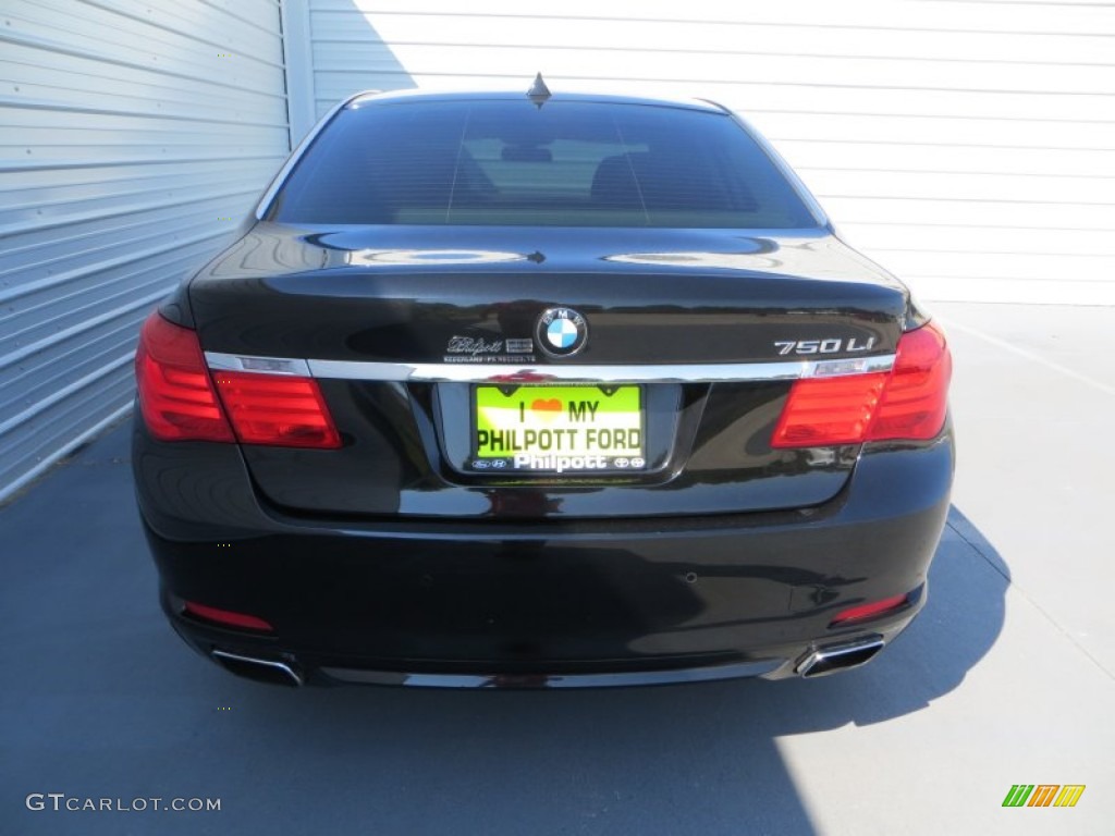 2009 7 Series 750Li Sedan - Azurite Black Metallic / Champagne Full Merino Leather photo #5