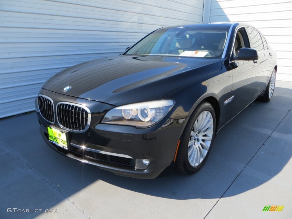 2009 7 Series 750Li Sedan - Azurite Black Metallic / Champagne Full Merino Leather photo #7