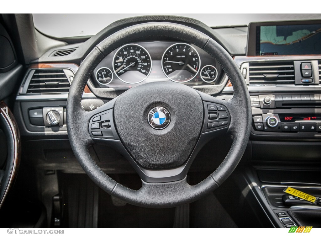 2013 BMW 3 Series 335i Sedan Black Steering Wheel Photo #82971478