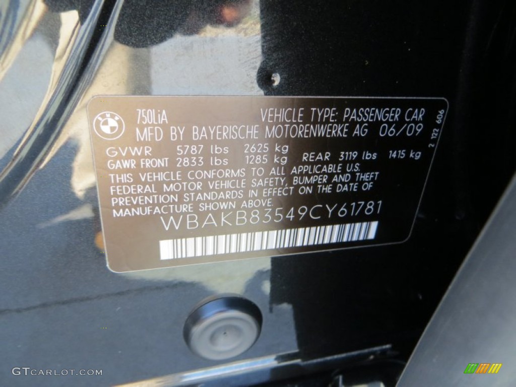 2009 7 Series 750Li Sedan - Azurite Black Metallic / Champagne Full Merino Leather photo #42