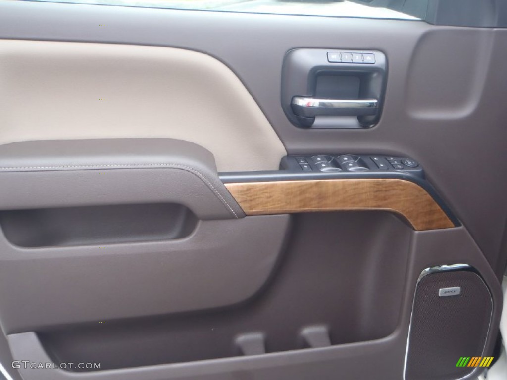 2014 Chevrolet Silverado 1500 LTZ Crew Cab 4x4 Cocoa/Dune Door Panel Photo #82972070