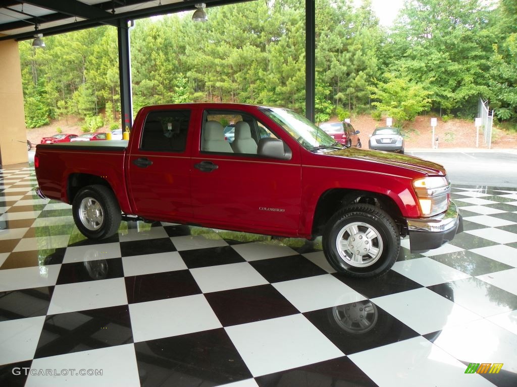 2005 Colorado LS Crew Cab - Dark Cherry Red Metallic / Medium Dark Pewter photo #1