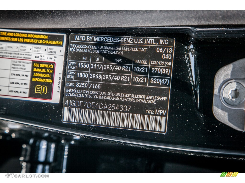 2013 Mercedes-Benz GL 550 4Matic Color Code Photos
