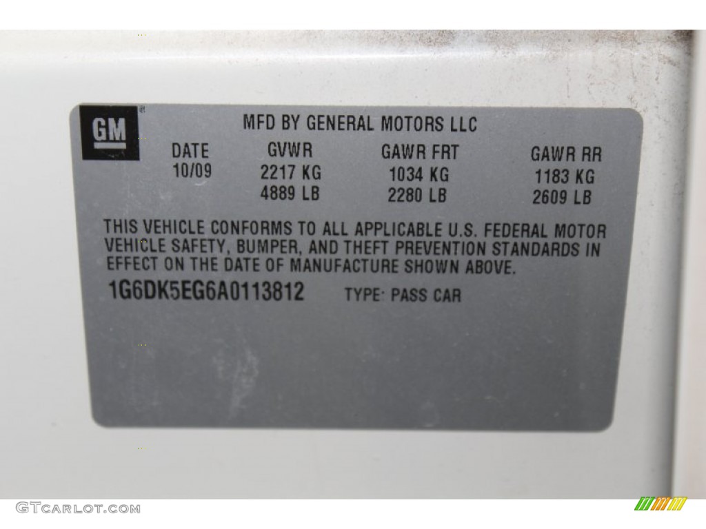 2010 Cadillac CTS 3.0 Sedan Info Tag Photos