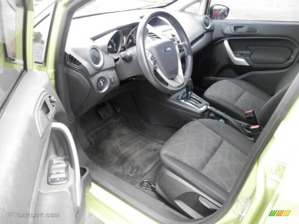 2011 Fiesta SES Hatchback - Lime Squeeze Metallic / Charcoal Black/Blue Cloth photo #6