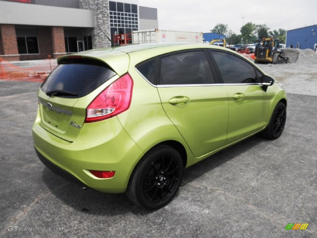 2011 Fiesta SES Hatchback - Lime Squeeze Metallic / Charcoal Black/Blue Cloth photo #34