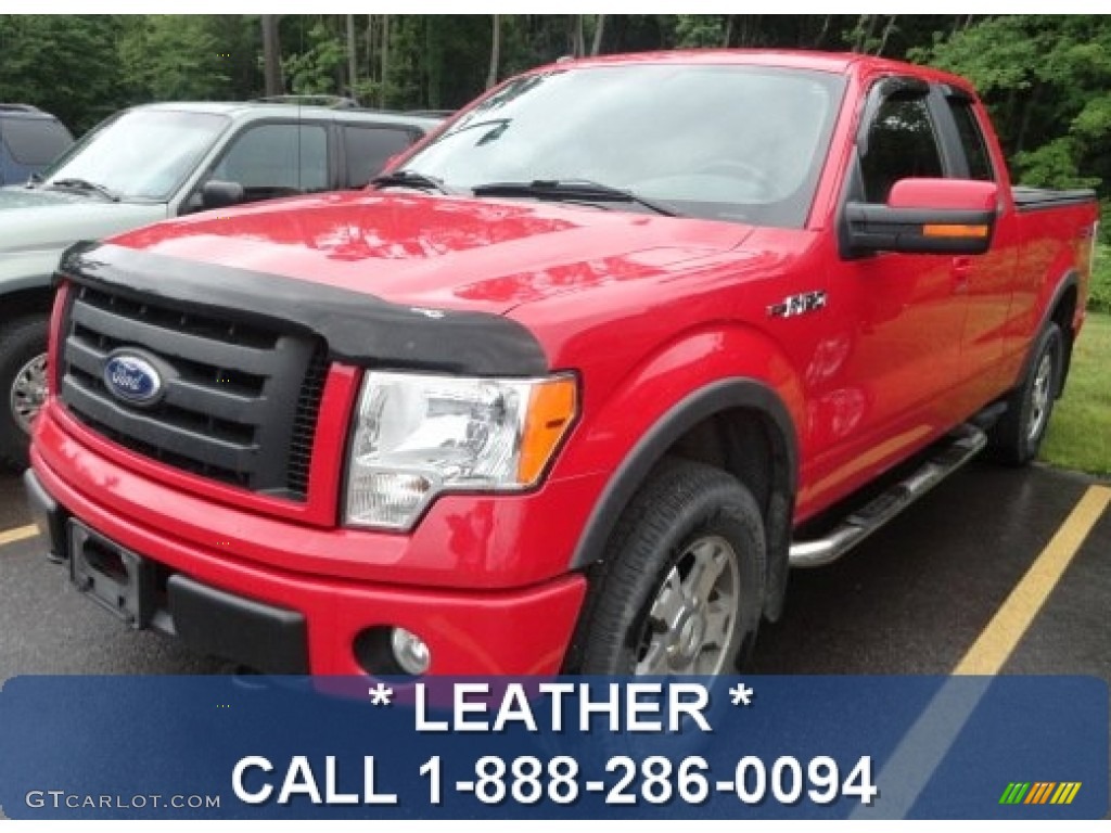 2010 F150 FX4 SuperCab 4x4 - Vermillion Red / Black photo #1