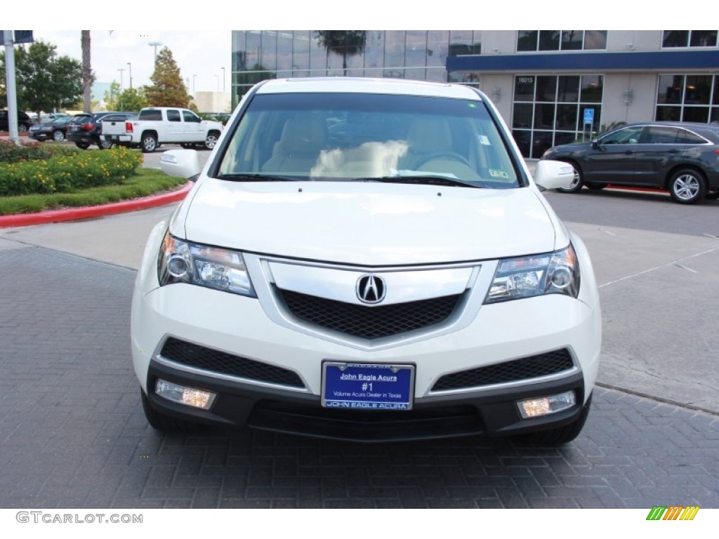 2012 MDX SH-AWD Technology - Aspen White Pearl II / Taupe photo #3