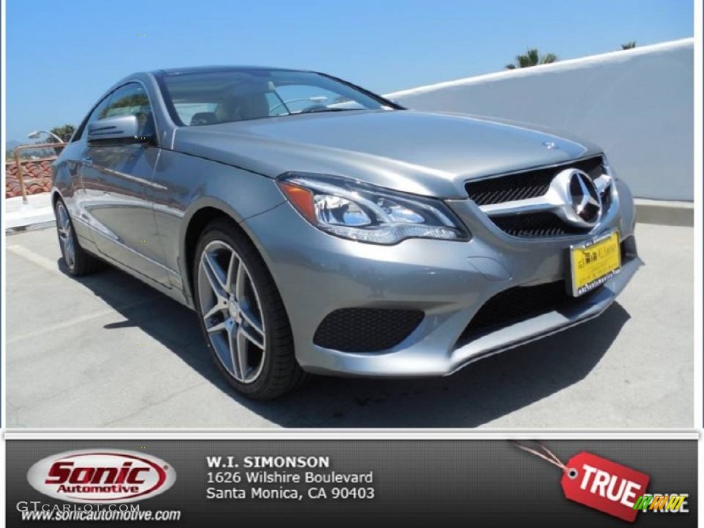 2014 E 350 Coupe - Iridium Silver Metallic / Silk Beige/Espresso Brown photo #1