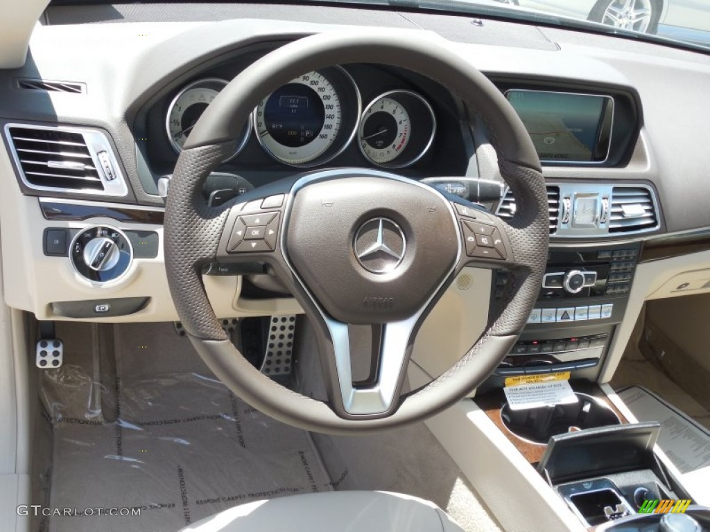 2014 E 350 Coupe - Iridium Silver Metallic / Silk Beige/Espresso Brown photo #9
