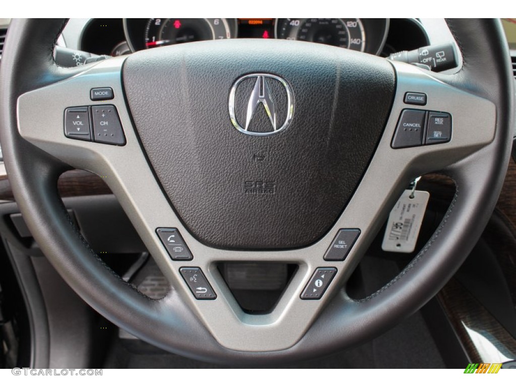 2010 Acura MDX Technology Ebony Steering Wheel Photo #82992557