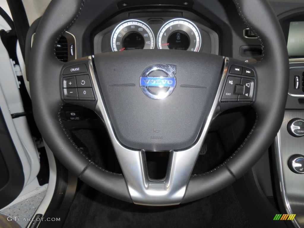 2013 Volvo S60 T6 AWD Soft Beige Steering Wheel Photo #82993211