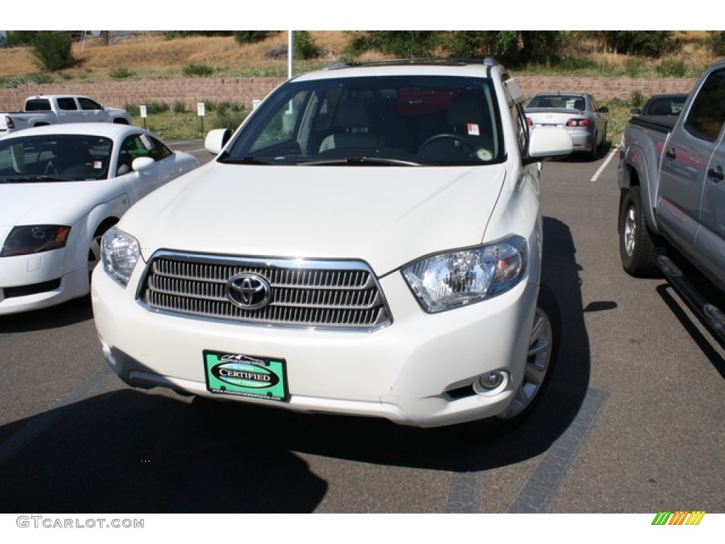 2010 Highlander Hybrid Limited 4WD - Blizzard White Pearl / Ash photo #4