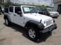 2013 Bright White Jeep Wrangler Unlimited Sport 4x4  photo #4