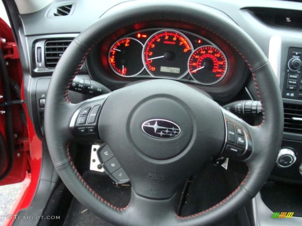 2012 Subaru Impreza WRX Premium 5 Door WRX Carbon Black Steering Wheel Photo #82995410